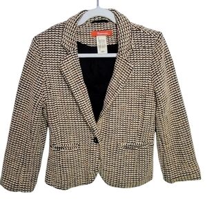Anthropologie Cartonnier Women's Cropped Tweed Blazer Tamsin Size M career